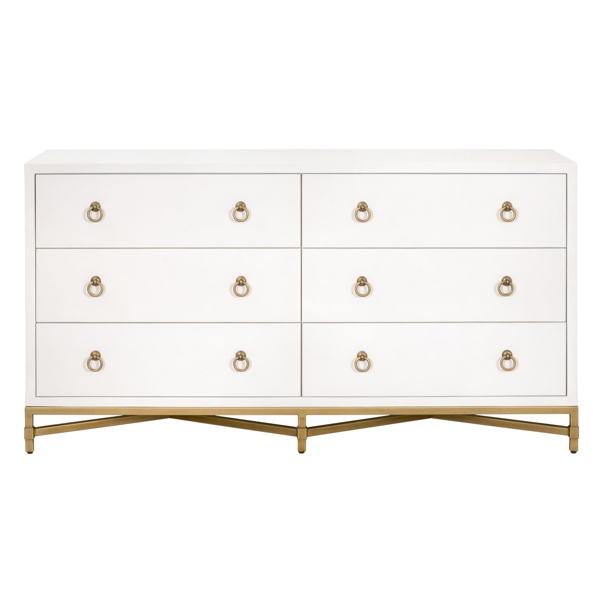 Essentials for Living Strand Pearl Shagreen 6 Drawer Double Dresser